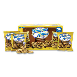 Famous Amos Cookies, Chocolate Chip, 2 Oz Bag, 60/carton