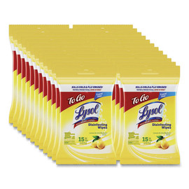 LYSOL Brand Disinfecting Wipes Flatpacks, 1-ply, 6.69 X 7.87, Lemon And Lime Blossom, White, 15 Wipes/flat Pack, 24 Flat Packs/carton