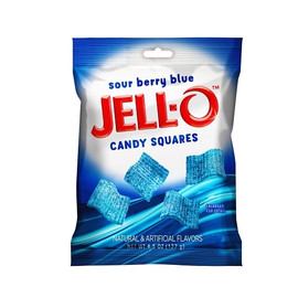 Jell-O Sour Berry Blue Candy Squares Peg Bag, 4.5 Ounce, 12 Per Case Jell-O Sour Berry Blue Candy Squares Peg Bag, 4.5 Ounce, 12 Per Case