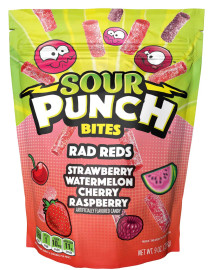 Sour Punch Rad Reds Bites, 9 Ounce, 6 Per Case Sour Punch Rad Reds Bites, 9 Ounce, 6 Per Case