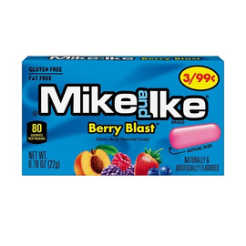 Mike & Ike Fat Free Gluten Free Berry Blast, 0.78 Ounce, 24 Per Box, 16 Per Case Mike & Ike Fat Free Gluten Free Berry Blast, 0.78 Ounce, 24 Per Box, 16 Per Case