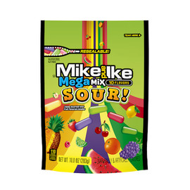 Mike & Ike Mega Mix Sour Stand Up Bag Gummy Candy, 10 Ounce, 8 Per Case Mike & Ike Mega Mix Sour Stand Up Bag Gummy Candy, 10 Ounce, 8 Per Case