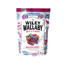 Wiley Wallaby Blasted Berry Soft and Chewy Licorice Candy, 10 Ounce, 10 Per Case Wiley Wallaby Blasted Berry Soft and Chewy Licorice Candy, 10 Ounce, 10 Per Case