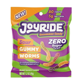 Joyride Zero Sour Gummy Worms, 1.7 Ounce, 8 Per Box, 8 Per Case
