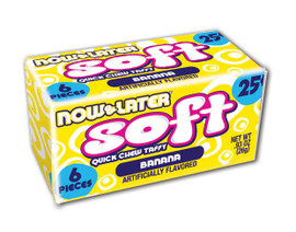 Now & Later Soft Banana Chews, 0.93 Ounce, 24 Per Box, 12 Per Case Now & Later Soft Banana Chews, 0.93 Ounce, 24 Per Box, 12 Per Case