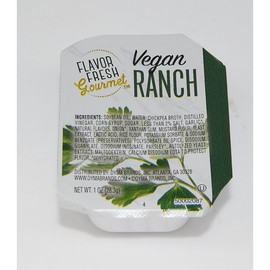 Flavor Fresh Vegan Ranch Cup Dressing Single Serve, 1 Ounce, 100 Per Case Flavor Fresh Vegan Ranch Cup Dressing Single Serve, 1 Ounce, 100 Per Case