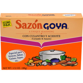 Goya Sazon Coriander & Annatto Seasoning Econo Pak, 3.52 Ounce, 18 Per Case
