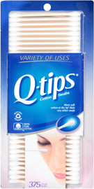 Q-Tips Cotton Swabs, 375 Piece, 12 Per Case