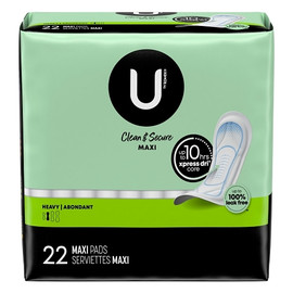 U By Kotex Kotex Maxi Pads Super Long, 22 Count, 8 Per Case U By Kotex Kotex Maxi Pads Super Long, 22 Count, 8 Per Case
