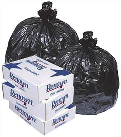 Renown 20-30 Gal. 30 in. x 36 in. 0.5 mil Black Can Liner, 250 Per Case