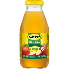 Mott s 100% Apple Juice, Glass Bottle, 10 Fluid Ounce, 24 Per Case Mott s 100% Apple Juice, Glass Bottle, 10 Fluid Ounce, 24 Per Case