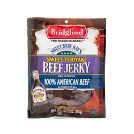 Bridgford Sweet Baby Ray s Sweet Teriyaki Beef Jerky, 3.25 Ounce, 8 Per Case