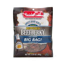 Bridgford Sweet Baby Ray s Peppered Beef Jerky, 3.25 Ounce, 8 Per Case