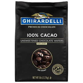 Ghirardelli 100% Unsweetened Chocolate Wafers, 80 Ounces, 2 Per Case