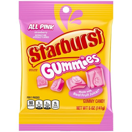 Starburst Gummies All Pink Peg Pack, 5 Ounce, 12 Per Case