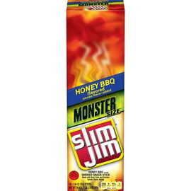 Slim Jim Monster Honey Barbecue Flavored Smoked Meat Snack Sticks, 1.94 Ounces, 18 Per Box, 6 Per Case