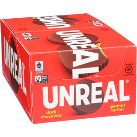 Unreal Dark Chocolate Peanut Butter Cup Caddy Case, 0.5 Ounce, 40 Per Box, 6 Per Case