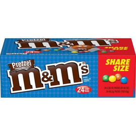 M&M s Milk Chocolate Pretzel, 2.83 Ounces, 24 Per Pack, 6 Per Case M&M s Milk Chocolate Pretzel, 2.83 Ounces, 24 Per Pack, 6 Per Case