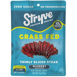 Stryve Grass-Fed Sliced Steak Hickory Case, 2 Ounce, 8 Per Case