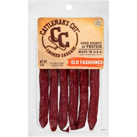 Cattlemen s Cut Old Fashion Smoked Sausages, 3 Ounce, 8 Per Pack, 8 Per Case
