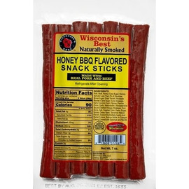 Wisconsins Best Honey Bbq Snack Sticks, 7 Ounce, 12 Per Case