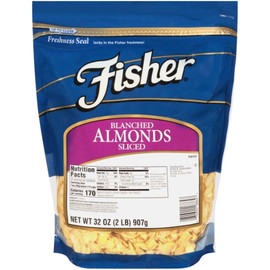 Fisher Nut Almond Sliced Blanched, 32 Ounce, 3 Per Case