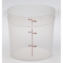 Cambro 6 Quart Round Translucent Measuring Storage Container, 12 Per Case