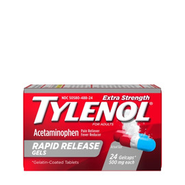Tylenol Rapid Release Gelcaps, 24 Count, 6 Per Pack, 12 Per Case