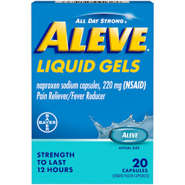 Aleve Liquid Gel, 20 Count, 12 Per Pack, 3 Per Case