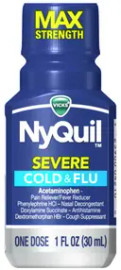 Vicks Nyquil Severe Multi Sympton, 1 Fluid Ounce, 8 Per Pack, 4 Per Case