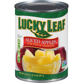 Lucky Leaf Sliced Apples In Water, 20 Ounce, 12 Per Case