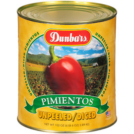 Dunbar Pimento Diced Red Unpeeled, 1 Each, 6 Per Case