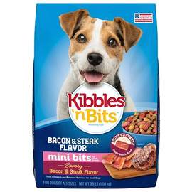 Kibbles N' Bits Savory Bacon And Steak Flavor Dry Dog Food Bag, 56 Ounce, 4 Per Case