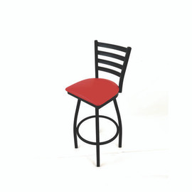 JMC Furniture Boggs Series Barstool, Supports Up To 300 Lb, 30.5" Seat Height, Red Seat, Black Back, Black Base