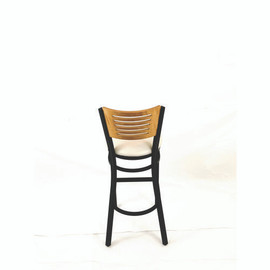 JMC Furniture Jones River Series Barstool, Supports Up To 300 Lb, 28.5" Seat Height, Cream Seat, Natural Back, Black Base