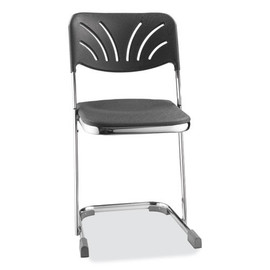 NPS 6600 Series Elephant Z-stool With Backrest, Supports Up To 500 Lb, 18" Seat Height, Black Seat, Black Back, Chrome Frame