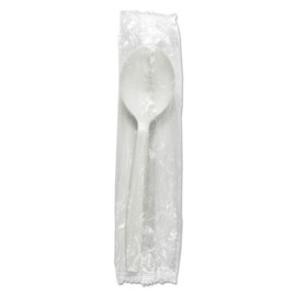 Heavyweight Wrapped Polypropylene Cutlery, Soup Spoon, White, 1,000/carton