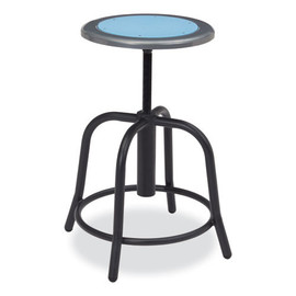 NPS 6800 Series Height Adjustable Metal Seat Stool, Supports Up To 300 Lb, 18" To 24" Seat Height, Blueberry Seat/black Base