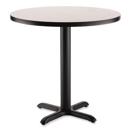 NPS Cafe Table, 36" Diameter X 30h, Round Top/x-base, Gray Nebula, Black Base