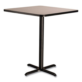 NPS Cafe Table, 36w X 36d X 42h, Square Top/x-base, Gray Nebula Top, Black Base