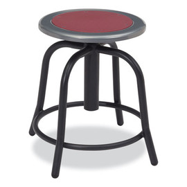 NPS 6800 Series Height Adjustable Metal Seat Stool, Supports Up To 300 Lb, 18" To 24" Seat Height, Burgundy Seat, Black Base