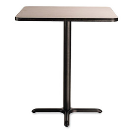 NPS Cafe Table, 36w X 36d X 30h, Square Top/x-base, Gray Nebula Top, Black Base