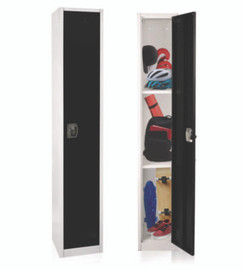 AdirOffice Steel Storage Locker, 1 Compartment, 12 X 12 X 72, Black