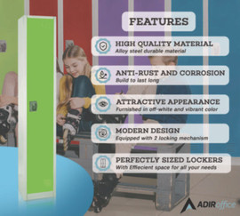 AdirOffice Steel Storage Locker, 1 Compartment, 12 X 12 X 72, Green