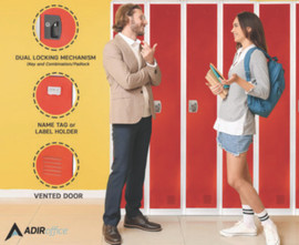 AdirOffice Steel Storage Locker, 1 Compartment, 12 X 12 X 72, Red