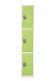 AdirOffice Steel Storage Locker, 3 Compartment, 12 X 12 X 72, Green
