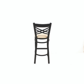 JMC Furniture X Series Barstool, Supports Up To 300 Lb, 29.5" Seat Height, Cream Seat, Black Back, Black Base