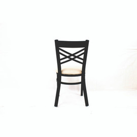 JMC Furniture X Series Chair, Supports Up To 300 Lb, 18" Seat Height, Cream Seat, Black Back, Black Base