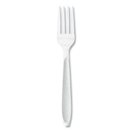 SOLO Impress Heavyweight Full-length Polystyrene Cutlery, Fork, Plastic, White, 100/box, 10 Boxes/carton