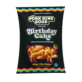 Pork King Good Birthday Cake Pork Rinds Bag, 3 Ounce, 10 Per Case